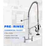 Kitchen Sink Mixer - Pre Rinse Faucet Commercial Pull Down Brass Double Handles Pre Rinse Faucet